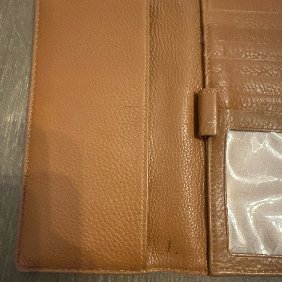 Vintage Michael Kors MK Tan Full Size‎ Soft Leather Wallet w/ Checkbook Holder - Picture 7 of 12